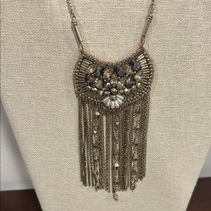 Stella & Dot Gold and Silver Fringe Necklace